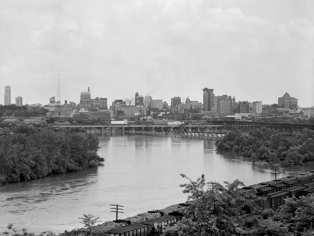 Richmond Skyline from South end of Boulevard bridge 1950s