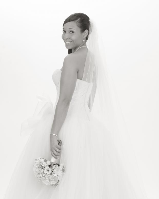 Bridal Portrait on White at our Richmond studio